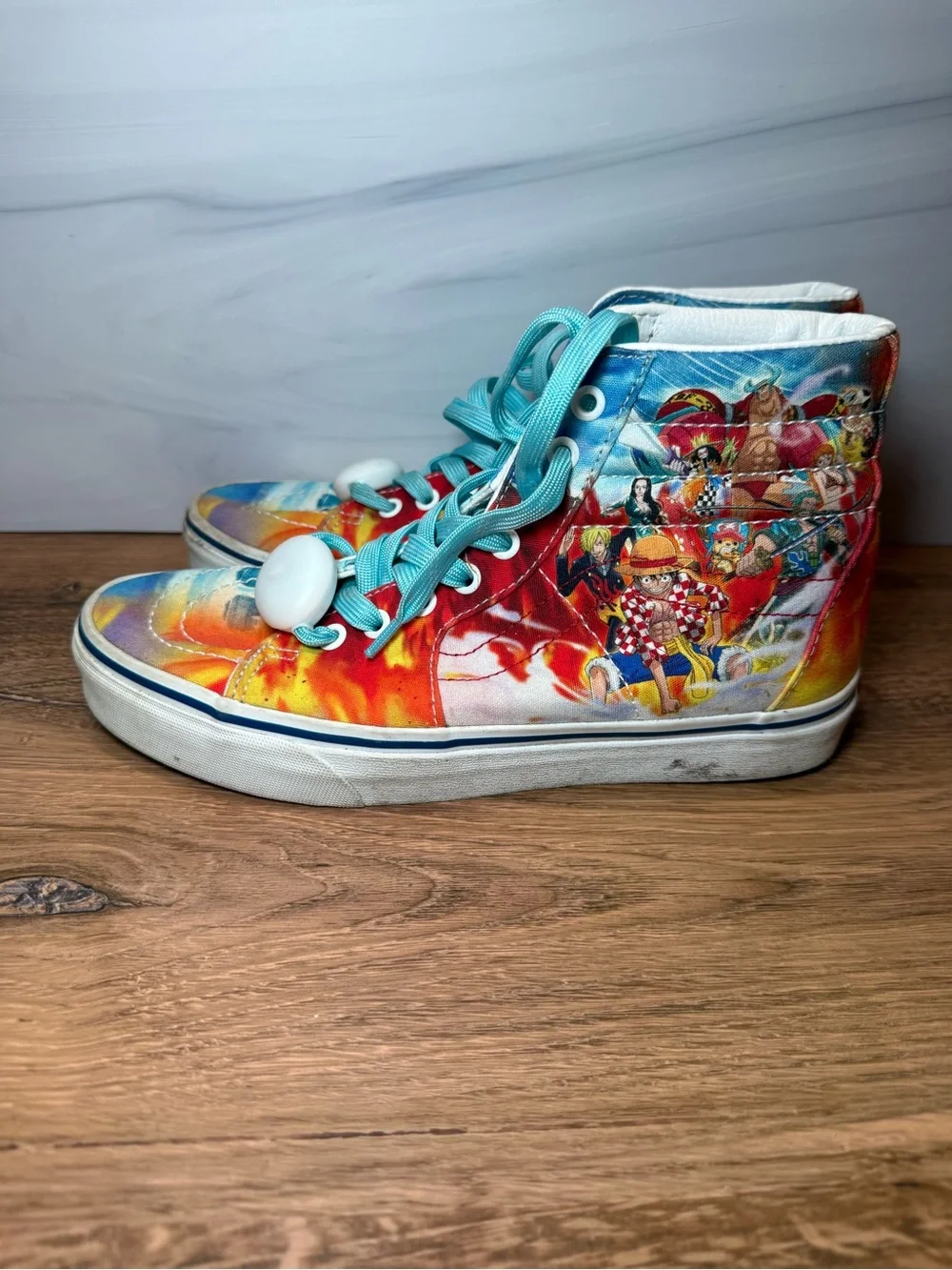 Vans x One Piece Sk8-Hi Punk Hazard Sneakers Men's 7 Women's 8.5